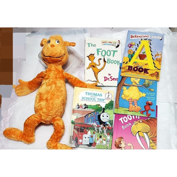 Dr. Seuss Kohl's Cares Foot Book Plush + 5 Beginner Books Bright & Early - Picture 1 of 16